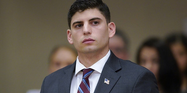 Richard Sepolio stands in court after Judge Charles G. Rogers released the jury after delivering a guilty verdict, Wednesday, Feb. 13, 2019 in San Diego.