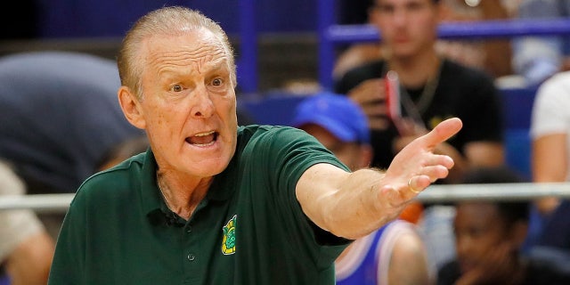 Rick Barry, coach of the Ball Hogs, calls a play during the game against the 3 Headed Monsters during week seven of the BIG3 three-on-three basketball league at Rupp Arena on Aug. 6, 2017, in Lexington, Kentucky.