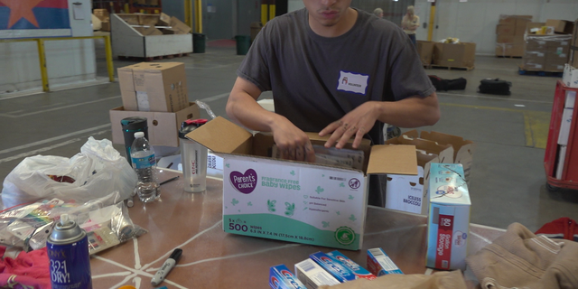 There were four volunteers at the Yuma Food Bank on Wednesday to sort through the donations for the migrants.