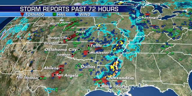 There have been numerous severe weather reports over weekend across the Southern Plains.
