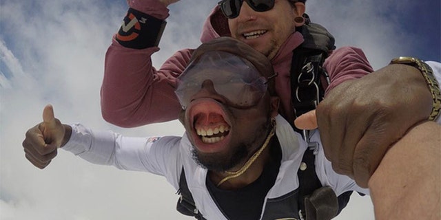 Jeff Addo went skydiving for his 27th birthday.<br data-cke-eol="1">