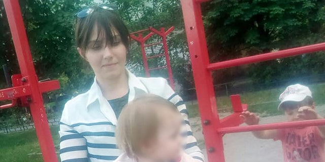 Viktoriya Devyatkina, 27, with her toddler daughter Alexandra, 24 months old.