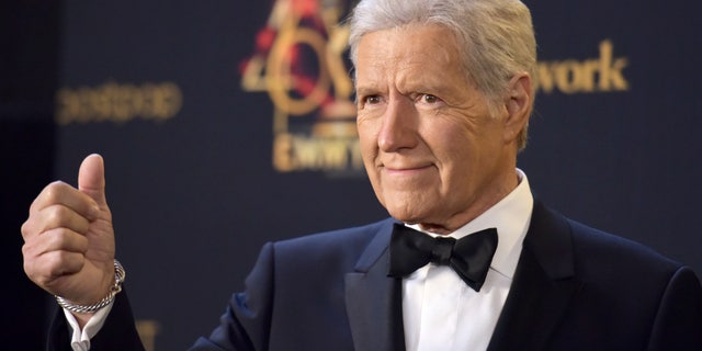 Alex Trebek poses in the press room at the 46th annual Daytime Emmy Awards at the Pasadena Civic Center on Sunday, May 5, 2019, in Pasadena, Calif. (Photo by Richard Shotwell/Invision/AP)