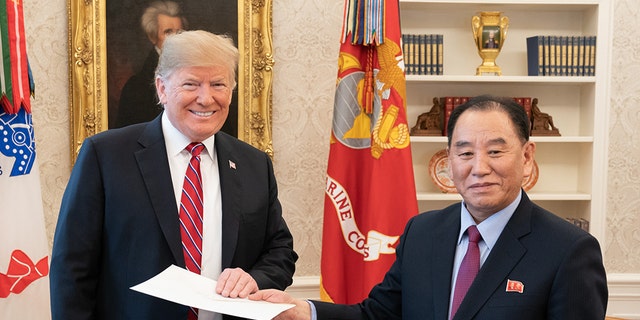 President Trump meeting with Kim Yong Chol this past January 18 in the Oval Office. (Official White House Photo by Shealah Craighead, File)