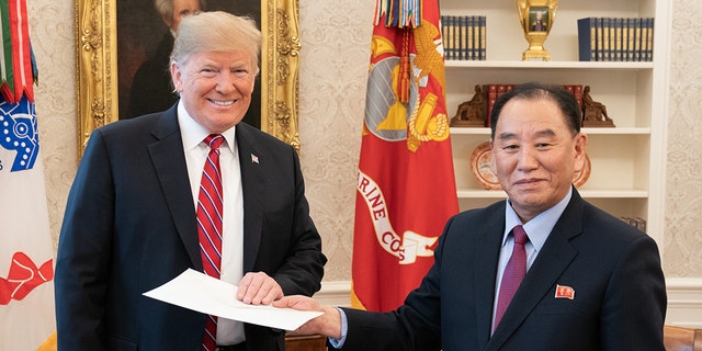 President Trump meeting with Kim Yong Chol this past January 18 in the Oval Office. (Official White House Photo by Shealah Craighead, File)