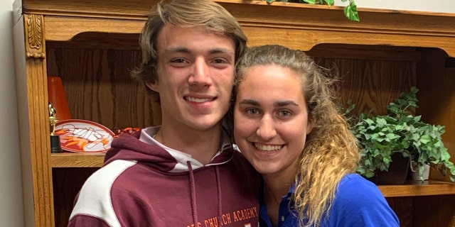 Christ's Church Academy seniors, Tyler Smith and Heather Brown, were stranded at sea before a boat named "Amen" came to their rescue in mid-April.