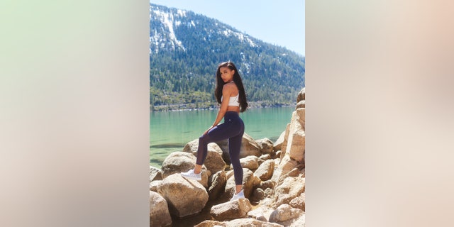 Cheslie Kryst, Miss North Carolina USA 2019, during a visit to Lake Tahoe on April 24, 2019.