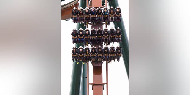 The roller coaster also comes with floorless trains, meaning your feet dangle from the car.