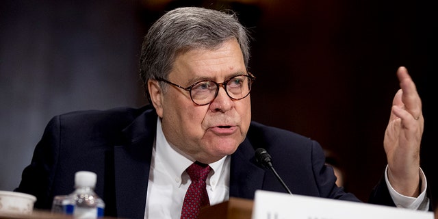 Attorney General William Barr testifies during a Senate Judiciary Committee hearing on Capitol Hill in Washington on Wednesday.