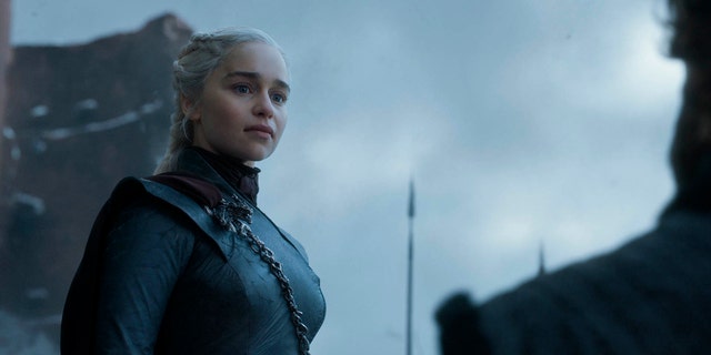 This image released by HBO shows Emilia Clarke in a scene from the final episode of "Game of Thrones," that aired Sunday, May 19, 2019. (HBO via AP)