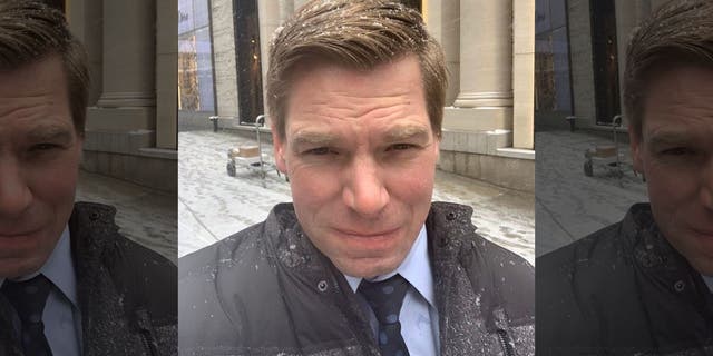 California Rep. Eric Swalwell was slammed on Twitter Wednesday for posting about his decision to bypass a coffee shop inside Trump Tower and walk a couple of extra blocks. (Rep. Eric Swalwell / Twitter)