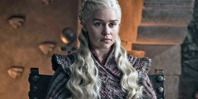 During his speech, the Australian television executive recalled that he was late to start watching the hit series, in which Clarke played Daenerys Targaryen, and shared his reaction to a pivotal scene in the "Game of Thrones" premiere episode.