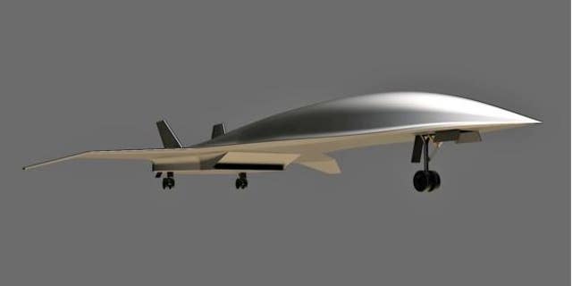 The Hermeus hypersonic aircraft is seen in an artist's rendering.