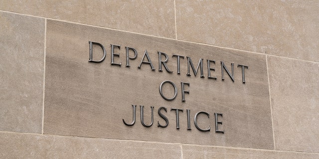 July 12, 2017: United States Department of Justice sign in Washington, DC on July 12, 2017