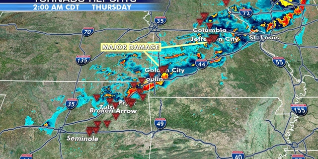 There have been at least two dozen reports of tornadoes by Thursday morning.