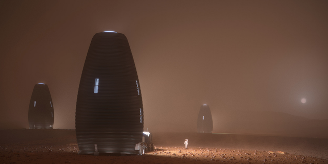 Team AI SpaceFactory won first place in the final phase of NASA's 3D-Printed Habitat Challenge with Marsha, a tall, thin proposed habitat for the surface of Mars designed to be built autonomously.