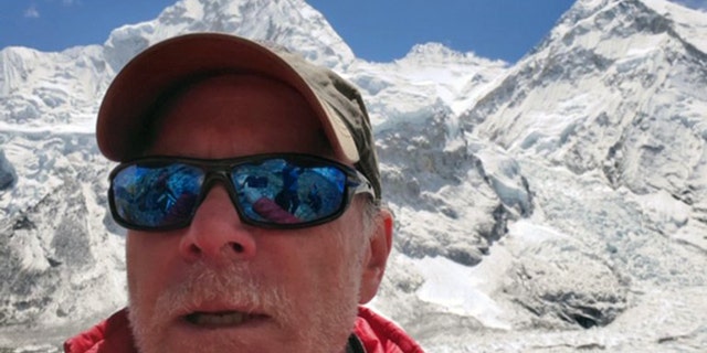 Christopher Kulish in front of Mount Everest.