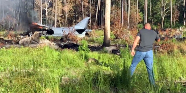 The scene of Monday's plane crash.