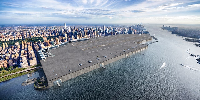 Một kết xuất của sân bay Midtown Manhattan sẽ trông như thế nào ngày hôm nay. (Nhà Barratt)