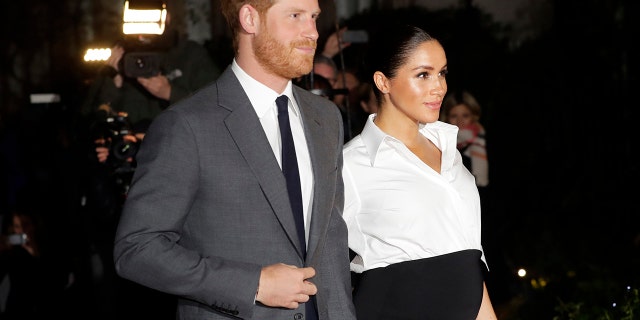 In this Thursday, Feb. 7, 2019 file photo, Britain's Prince Harry and Meghan, Duchess of Sussex arrive at the annual Endeavour Fund Awards in London.