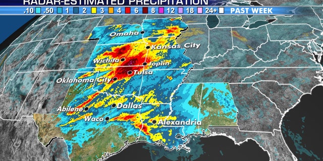 Heavy rain has fallen across Oklahoma, causing flash floods and evacuations.