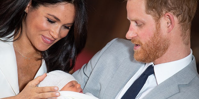 Meghan Markle and Prince Harry coo over baby Archie Harrison Mountbatten-Windsor. The royal baby is their firstborn son.