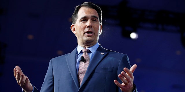 Wisconsin Gov, Scott Walker speaks during the Conservative Political Action Conference (CPAC) in National Harbor, Maryland, on Feb. 23, 2017.