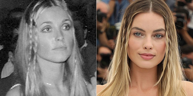 Sharon Tate in 1968 (L) and Margot Robbie in 2019 (R)