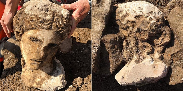 The head was found when archaeologists were excavating a late-Medieval era wall. (Sovrintendenza Capitolina ai Beni Culturali)