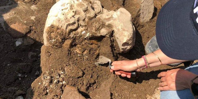 The head was once part of a statue.