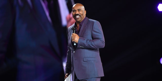 Steve Harvey speaks onstage during 2019 Beloved Benefit at Mercedes-Benz Stadium on March 21, 2019 in Atlanta, Georgia.