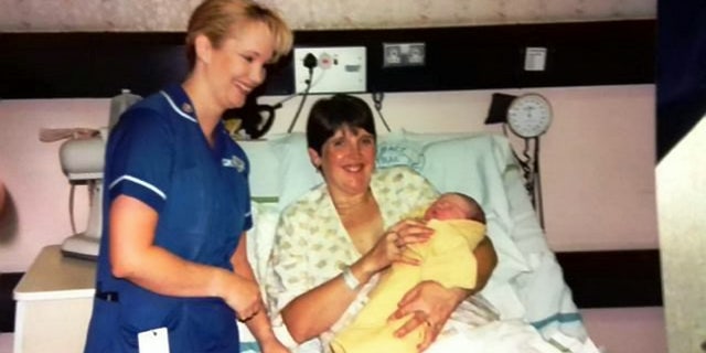 Emma Reevell at Laura's birth in 2000.