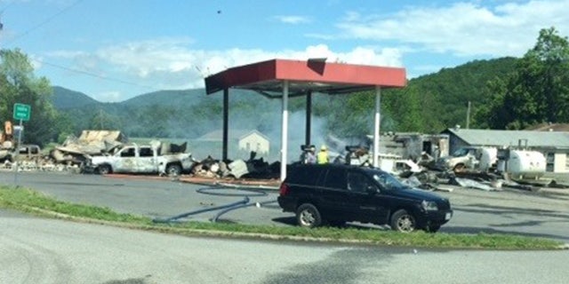 The explosion at the South River Market several miles north of Buena Vista.