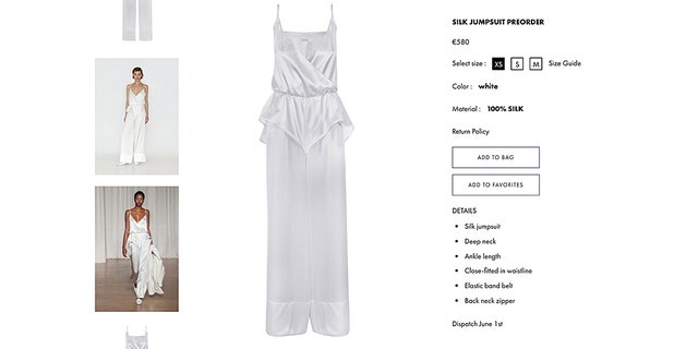 The one-piece silk design, which retails for $648, no doubt kept the bride comfy.