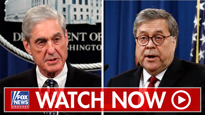 William Barr and Robert Mueller side-by-side montage
