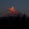 The Popocatepetl volcano releases a plume of ash as seen from the flanks of the Iztaccíhuatl volcano, near Santiago Xalitzintla, Mexico, May 4, 2019.