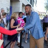Fox Nation personality Lawrence Jones greets fans as they attend Fox Nation's inaugural fan summit.