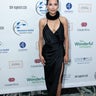 Naya Rivera looks chic in a black slip dress with a thigh-high slit at the annual Women’s Guild Cedars-Sinai Gala in Beverly Hills, Calif. on May 2, 2019. 