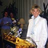 CARMEL CA, - JULY 16: Doris Day prepares to speak at a press conference at the dog friendly hotel she owns in Carmel, California July 16, 1985 ( Photo by Paul Harris/Getty Images )