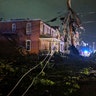 This image posted on the Twitter account of Stechshultsy shows tornado-hit Jefferson City. MO., Thursday, May 23, 2019. .(Stechshultsy via AP)