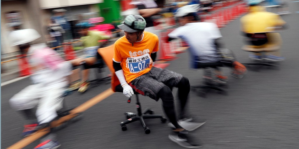 Japanese Racers Grab Chairs To Face Off In Office Grand Prix