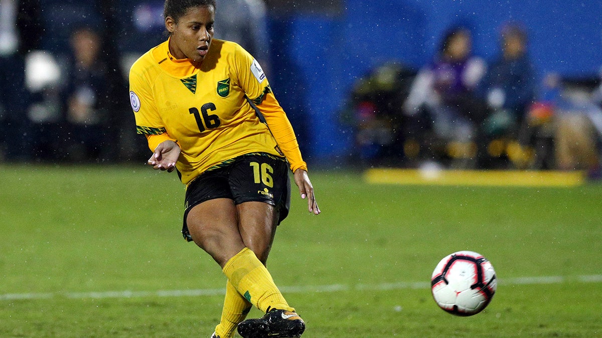 Just a handful of years ago, Jamaica didn’t even have a women’s national team. The Reggae Girlz, as they’re known, are also the first Caribbean team to qualify for the Women’s World Cup, which opens June 7 in France. (AP Photo/Richard W. Rodriguez, File)