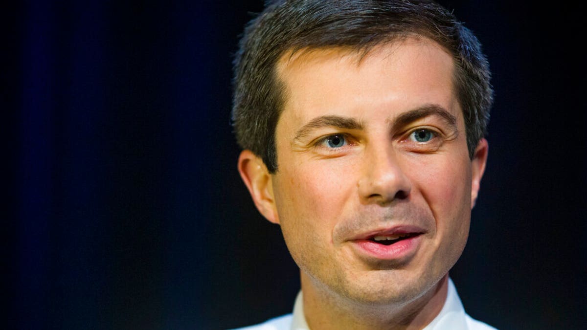 South Bend Mayor Pete Buttigieg answers questions from the media during the Mayor's Night Out on May 30, 2019, in South Bend, Ind.