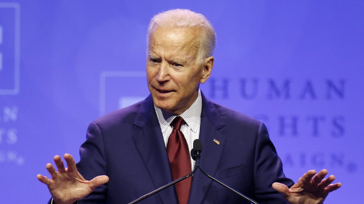Democratic presidential candidate and former Vice President Joe Biden speaks in Columbus, Ohio, over the weekend. (AP Photo/Paul Vernon)