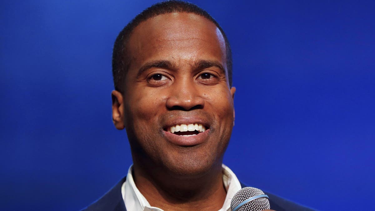 In this Oct. 17, 2018 file photo, Republican U.S. Senate candidate John James speaks during a rally in Pontiac, Mich. The combat veteran and businessman of Michigan is running for U.S. Senate again, this time against first-term Democratic Sen. Gary Peters in 2020. James, who ran against Democrat Debbie Stabenow in 2018, announced his candidacy on Thursday, June 6, 2019. (AP Photo/Paul Sancya)