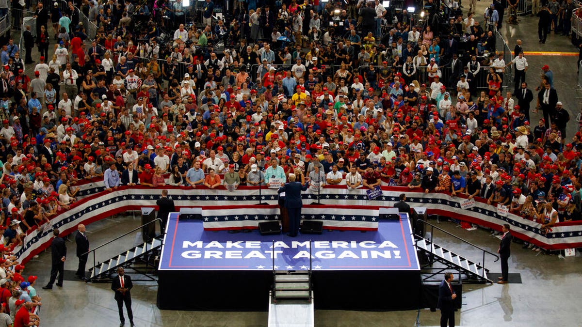 President Donald Trump speaks during his reelection kickoff rally at the Amway Center, Tuesday, June 18, 2019, in Orlando, Fla. (Associated Press)