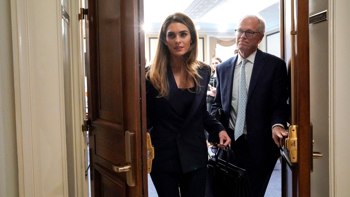 Former White House communications director Hope Hicks departing Wednesday after a closed-door interview with the House Judiciary Committee on Capitol Hill. (AP Photo/J. Scott Applewhite)