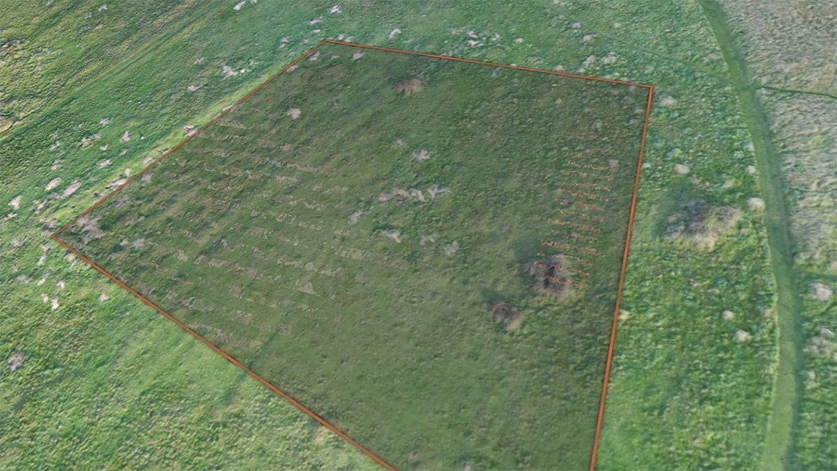 Drone photogrammetry data showing the area of the former forced and slave laborers’ cemetery on Longy Common.