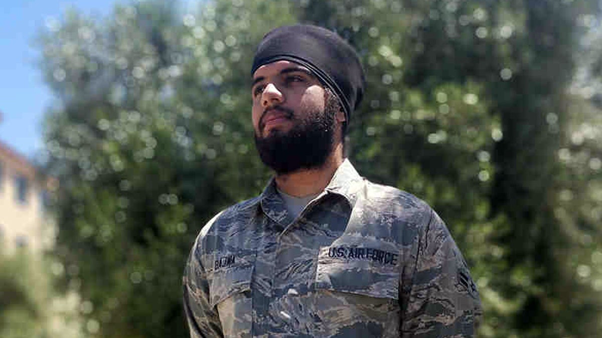 Airman 1st Class Harpreetinder Singh Bajwa was granted an historic religious accommodation by the Air Force allowing him to wear a turban, beard, and unshorn hair in keeping with his Sikh faith.