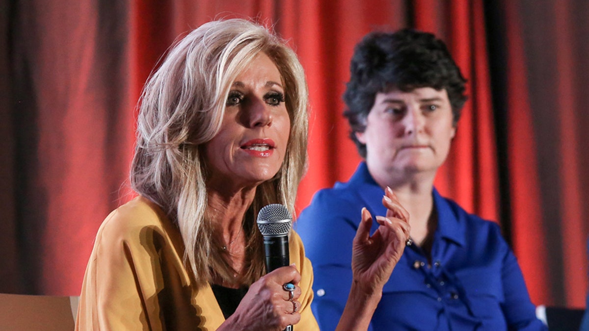 Bible teacher and sexual abuse survivor Beth Moore participates in a panel discussion hosted by the Southern Baptist Convention's Ethics and Religious Commission called "Sexual Abuse and the Southern Baptist Convention" June 10 at the Birmingham-Jefferson Convention Complex, the night before the start of the two-day SBC annual meeting.